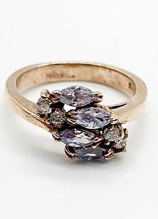 Серебряное кольцо со вставкой фианит, размер 19,0, вес: 4.0 г
