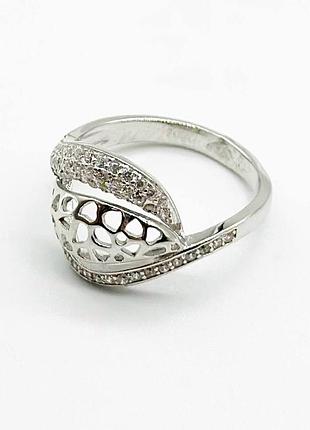 Серебряное кольцо со вставкой фианит, размер 19,5, вес: 3.1 г