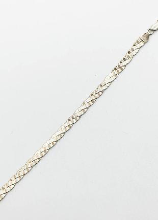 Серебряный браслет, плетение коса, размер 20 см x 0,7 см, вес: 7.3 г