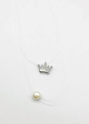 Серебряное колье с жемчугом