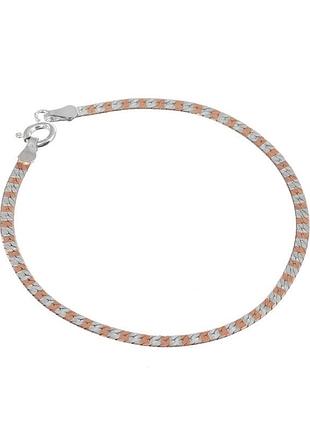 Серебряный браслет, размер 17 см x 0,25 см, вес: 1.8 г