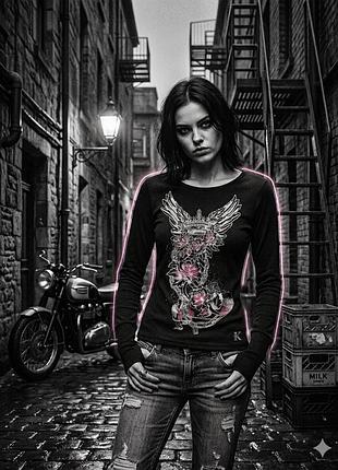 Готичний топ  grunge y2k з принтом троянд та ланцюгів subculture style