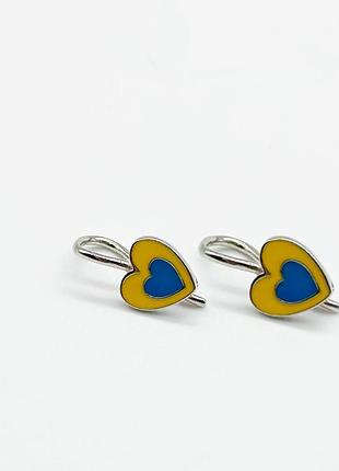 Серебряные серьги со вставкой эмаль