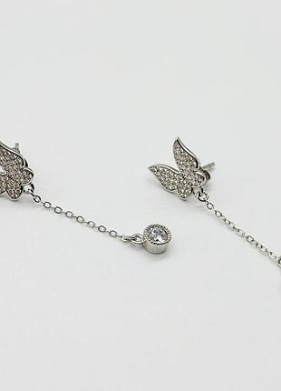 Серебряные серьги с фианитами