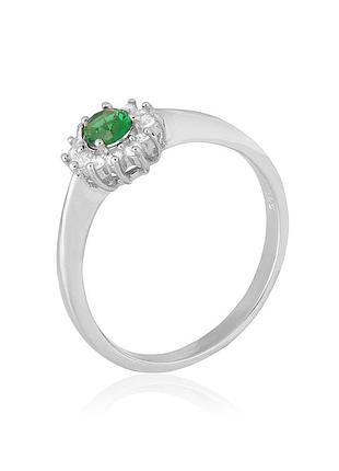 Серебряное кольцо с фианитами, размер 15,5, вес: 1.8 г