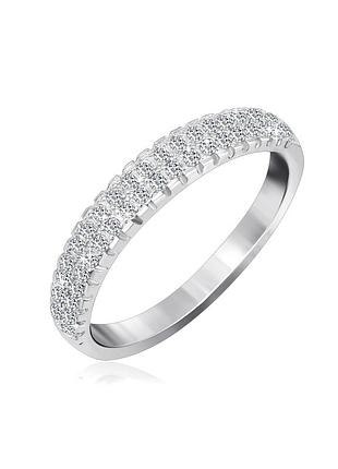 Серебряное кольцо с фианитами, размер 17,5, вес: 2.1 г