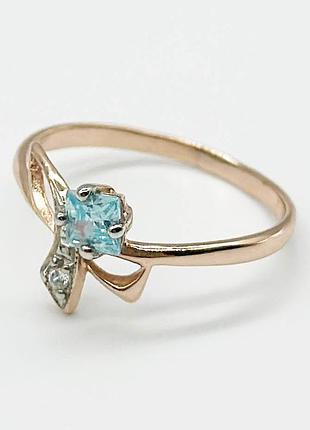 Серебряное кольцо со вставкой фианит, размер 16,0, вес: 1.3 г