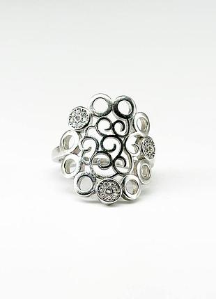 Серебряное кольцо с фианитами, размер 16,5, вес: 3.8 г