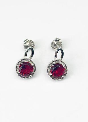 Серебряные серьги с фианитами