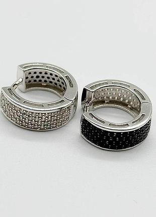 Серебряные серьги с фианитами