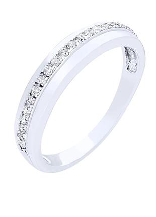 Серебряное кольцо с фианитами, размер 16,0, вес: 2.1 г