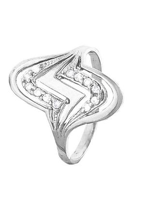 Серебряное кольцо с фианитами, размер 16,5, вес: 3.0 г