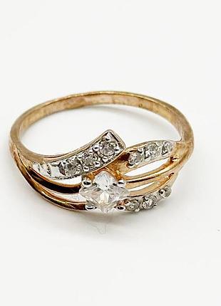 Серебряное кольцо с фианитами, размер 17,0, вес: 2.3 г
