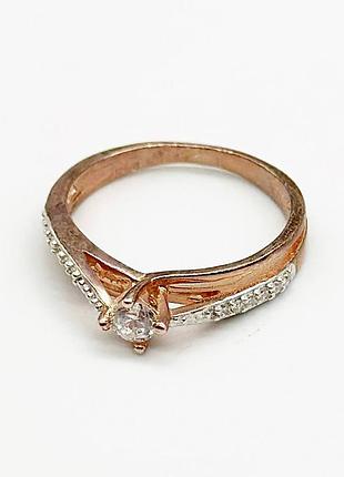 Серебряное кольцо со вставкой фианит, размер 17,5, вес: 2.0 г