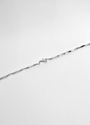 Серебряный браслет со вставкой фианит, размер 18,5 см x 0,3 см, вес: 5.9 г