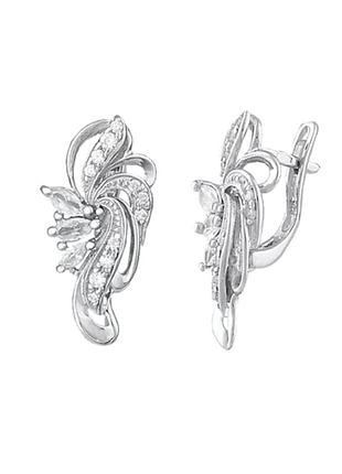 Серебряные серьги с фианитами