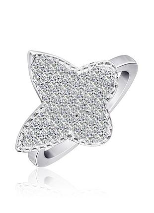 Серебряное кольцо с фианитами, размер 16,5, вес: 2.7 г