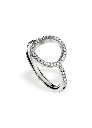 Серебряное кольцо с белыми фианитами, размер 17,5, вес: 2.0 г