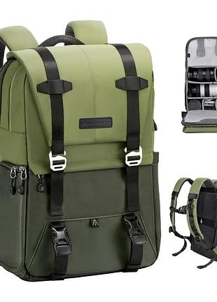 Профессиональный рюкзак для камеры, штатива, ноутбука k&f concept 20 л urban wander 01 (зеленый) (kf13.087av2)