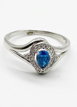 Серебряное кольцо с фианитами, размер 16,0, вес: 2.3 г