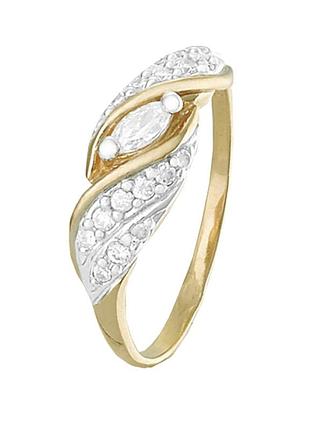 Серебряное кольцо с фианитами, размер 16,0, вес: 2.2 г