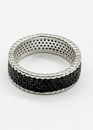 Срібна каблучка в стилі "van cleef та arpels" зі вставкою фіаніт