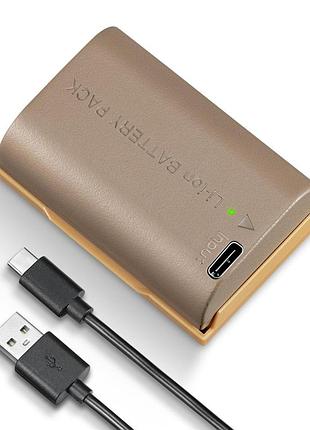Акумуляторна батарея з виходом type-c k&f concept lp-e6nh 2250mah для canon (kf28.0022)