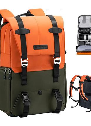 Профессиональный рюкзак для камеры, штатива, ноутбука k&f concept 20 л urban wander 01 (оранжевый) (kf13.087av1)