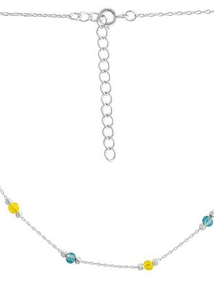 Серебряное колье komilfo с фианитами, вес изделия 2,99 гр (2133551) 400450 размер