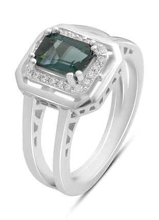 Серебряное кольцо komilfo с топазом лондон блю 1.084ct, вес изделия 4,8 гр (2195993) 18.5 размер