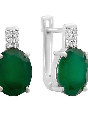 Срібні сережки komilfo з натуральним агатом 4.805ct (2173601)