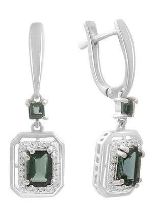 Срібні сережки komilfo з топазом лондон блю 2.429ct (2196006)