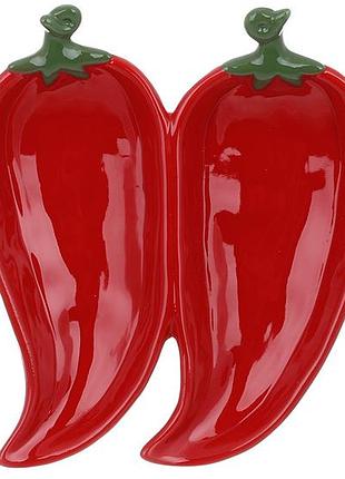 Менажниця керамічна pepper, 21*18.5*5.5см, колір - червоний