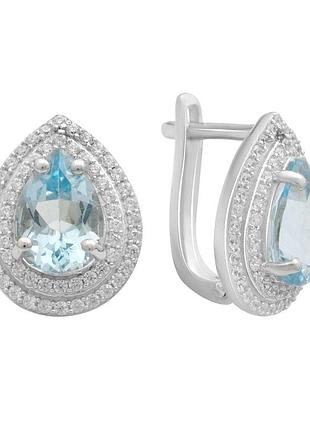 Серебряные серьги komilfo с натуральным топазом 5.607ct (2179580)