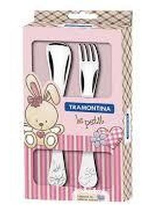 Столові прилади дит. tramontina baby le petit pink /x2 пр.