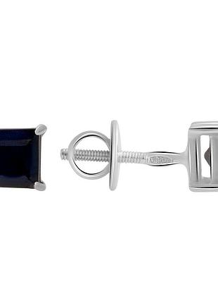 Срібні сережки komilfo з натуральним сапфіром 1.51ct (2058816)