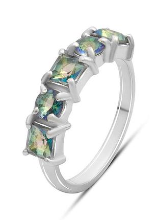 Срібне кільце komilfo з містиком топазом 1.112ct, вага виробу 2,7 г (2179177) 17 розмір