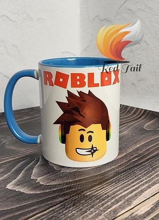 Чашка подарункова "roblox" 330 мл чевона блакитна