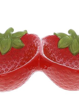 Менажниця керамічна strawberry, 21.2см, колір-червоний