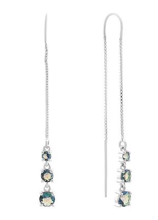 Серебряные серьги komilfo с мистик топазом 1.413ct (2167594)