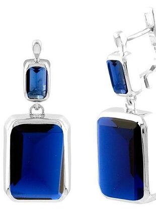 Серебряные серьги komilfo с сапфиром nano 12.968ct (1509593)