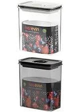 Контейнер пл. herevin canister-vacuum lid-white-black вакумна кр. 1.8 л