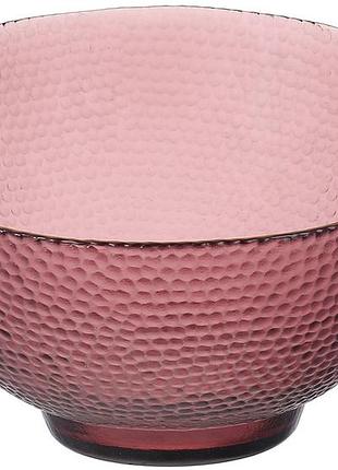 Салатник скляний bauble пурпурний із золотим обідком d22*13см