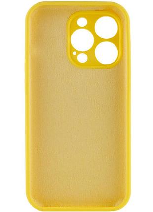 Чехол silicone case full camera protective (aa) no logo для apple iphone 13 pro (6.1") желтый / yellow 4