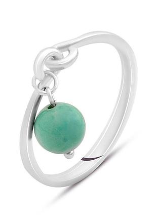 Серебряное кольцо komilfo с бирюзой, вес изделия 1,72 гр (2146797) 17.5 размер