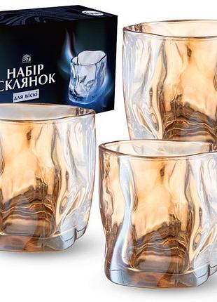 Набор стаканов для виски, 6 шт янтарь 260мл snt