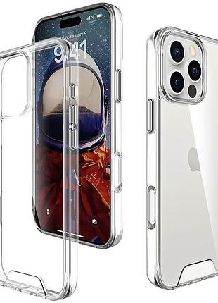 Чохол tpu space case transparent для apple iphone 16 pro (6.3") прозорий 3