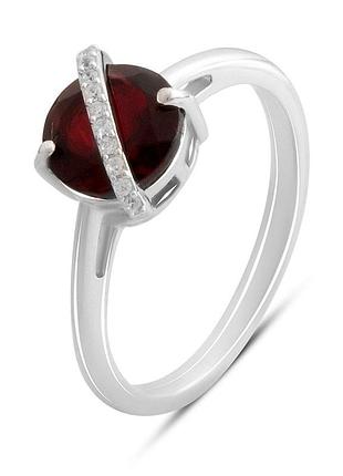 Серебряное кольцо komilfo с натуральным гранатом 1.682ct, вес изделия 2,47 гр (2181408) 18 размер 2.37, 17.5