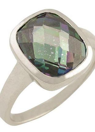Срібне кільце komilfo з містиком топазом 4.186ct, вага виробу 4,27 г (1456477) 18 розмір