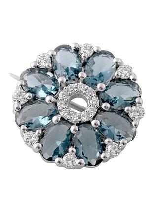 Серебряная брошка komilfo с топазом лондон блю 3.076ct (2112112)